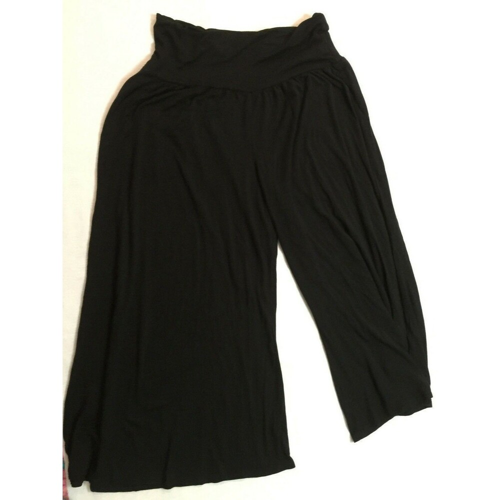 COMFY WOMENS PULL ON WIDE LEG CAPRIS PANTS SIZE M